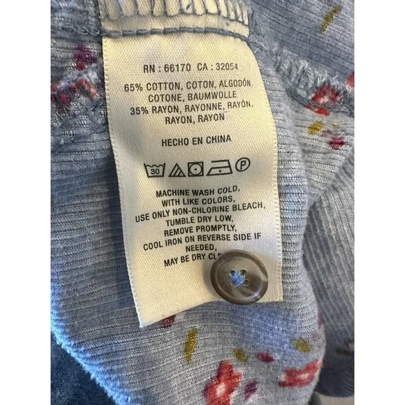 Anthropologie Building 18 Corduroy Floral Button Down Shirt Women's Size 6 Top - Picture 9 of 10